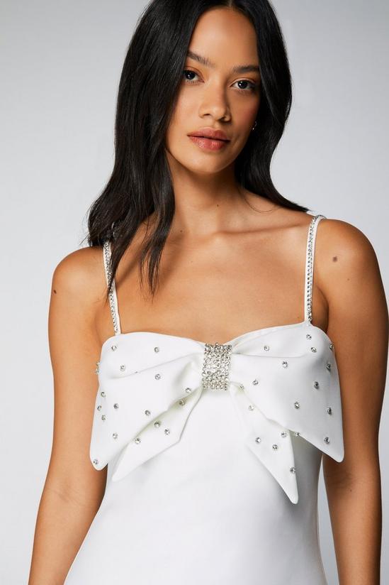 NastyGal Premium Embellished Diamante Bow Mini Dress 2