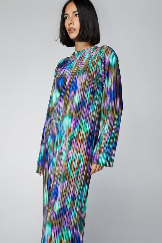 NastyGal Printed Plisse Maxi Dress 3