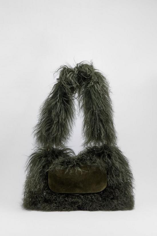 NastyGal Real Mongolian Fur & Suede Bag 3