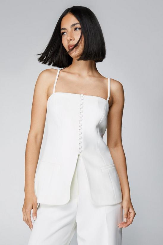 NastyGal Premium Tailored Rouleau Button Detail Top 1