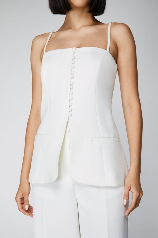 NastyGal Premium Tailored Rouleau Button Detail Top 2