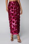 NastyGal 3D Sequin Floral Midi Skirt thumbnail 3