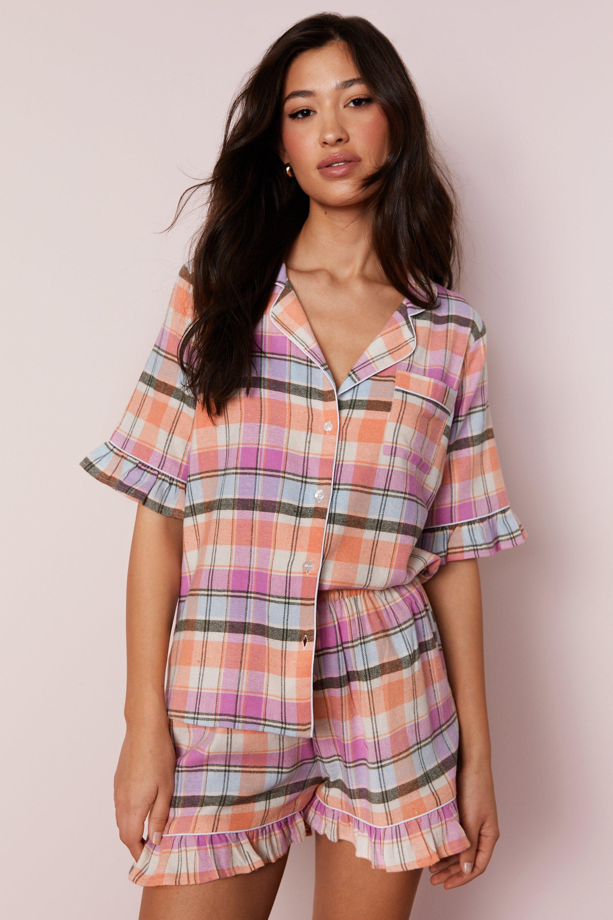 Women's ruffle pajama shorts cheap