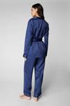 NastyGal Satin Contrast Piping Belted Pyjama Trousers Set thumbnail 4