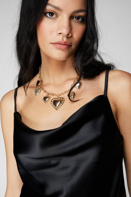 NastyGal Hammered Heart Chunky Necklace 1