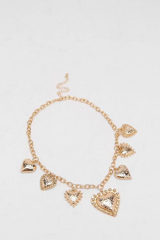 NastyGal Hammered Heart Chunky Necklace 3