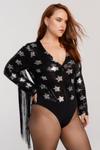 NastyGal Plus Size Star Sequin Plunge Fringe Bodysuit thumbnail 3