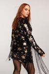 NastyGal Plus Size Star Sequin V Neck Fringe Dress thumbnail 4