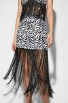 NastyGal Premium Zebra Sequin Fringe Skirt thumbnail 2