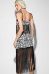 NastyGal Premium Zebra Sequin Fringe Skirt thumbnail 4