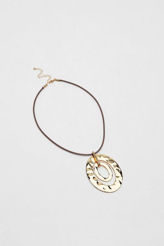 NastyGal Hammered Circle Rope Necklace 3