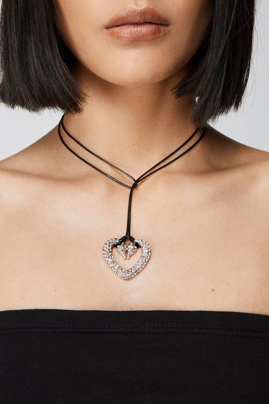 NastyGal Diamante Heart Rope Necklace 1