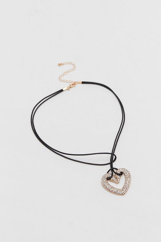 NastyGal Diamante Heart Rope Necklace 3
