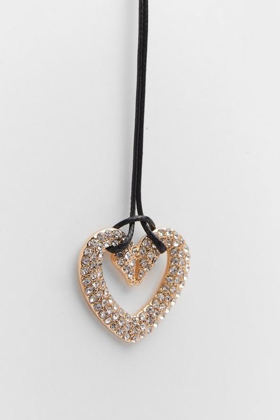 NastyGal Diamante Heart Rope Necklace 4