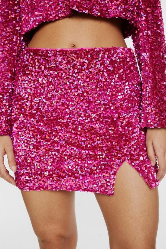 NastyGal Velvet Sequin Mini Skirt 2