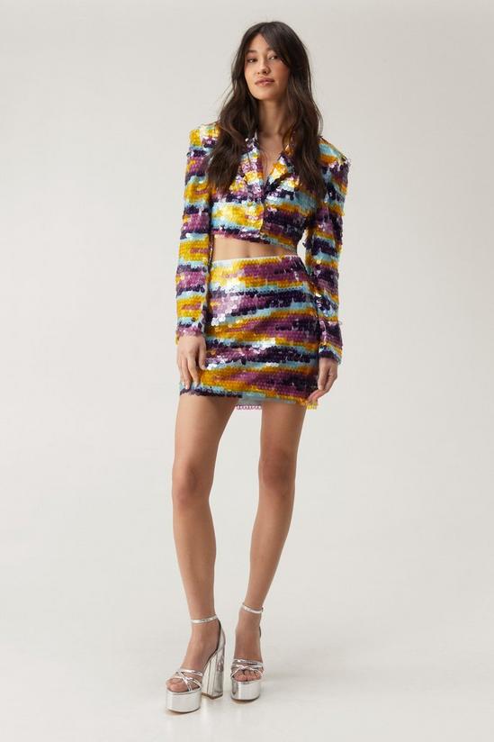 NastyGal Premium Multicolor Sequin Mini Skirt 3