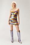 NastyGal Premium Multicolor Sequin Bandeau Mini Dress thumbnail 2