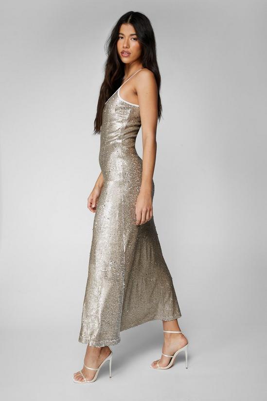 NastyGal Strappy Sequin Maxi Dress 3