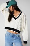 NastyGal Tipped Cable Knit Jumper thumbnail 1