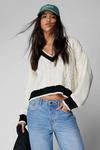 NastyGal Tipped Cable Knit Jumper thumbnail 3