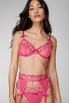 NastyGal Heart Embroidered Bow 3pc Lingerie Set thumbnail 2
