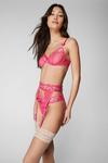 NastyGal Heart Embroidered Bow 3pc Lingerie Set thumbnail 3