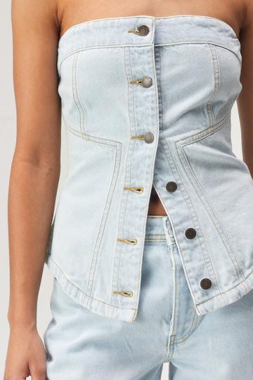 The Denim Bandeau Top pale wash