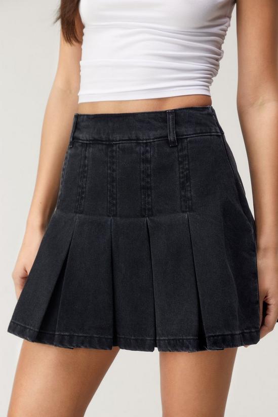 NastyGal The Denim Pleated Mini Skirt 2