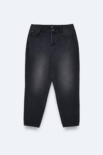 Plus Size Denim Mom Jeans washed black
