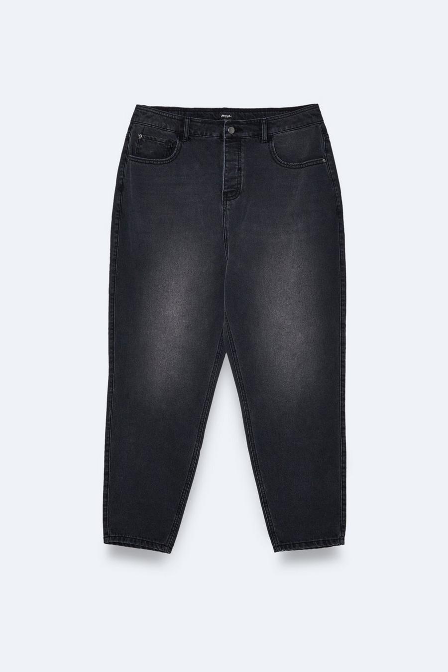 Washed black Plus Size Denim Mom Jeans