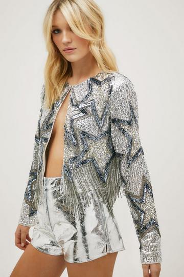 Silver Tassel Beaded Star Jacket