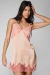 NastyGal Satin Contrast Lace Nightgown thumbnail 3