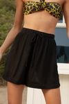 NastyGal Tie Waist Crinkle Cover Up Shorts thumbnail 4