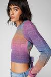 NastyGal Ombre Wrap Back Knit Crop Top thumbnail 4