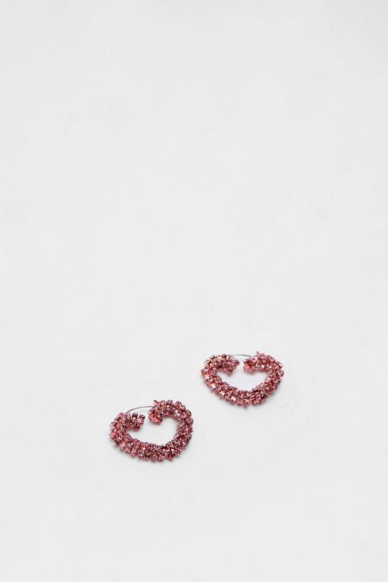 NastyGal Diamante Ombre Heart Earrings 3