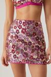 NastyGal Floral Sequin Mini Skirt thumbnail 1