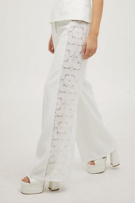 NastyGal Lace Side Panel High Waisted Tailored Trousers 2
