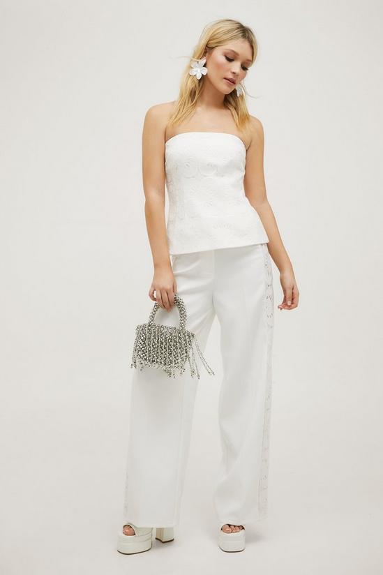 NastyGal Lace Side Panel High Waisted Tailored Trousers 3