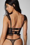 NastyGal Dobby Lace Underwire Button Corset Ruffle Lingerie Set thumbnail 4