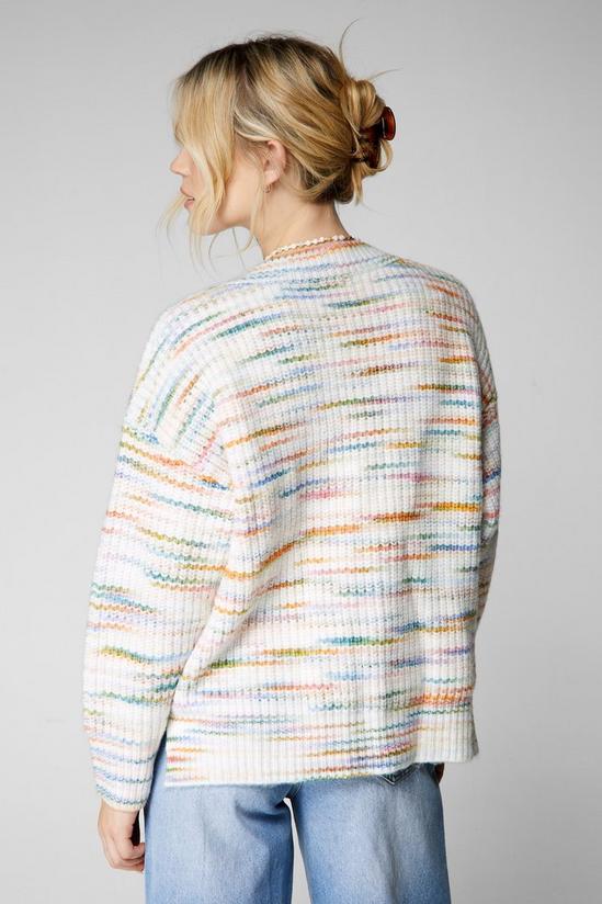 NastyGal Space Dye V Neck Knit Sweater 4