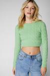 NastyGal Cropped Cable Knit Jumper thumbnail 3