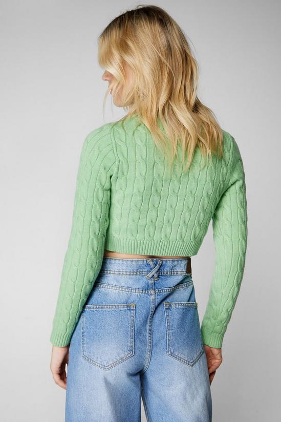NastyGal Cropped Cable Knit Jumper 4