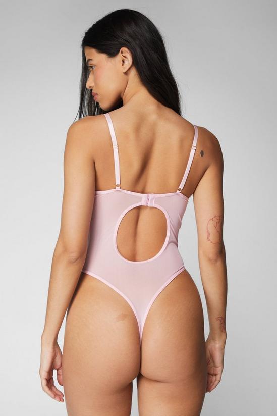 NastyGal Heart Embroidered Underwire Lingerie Bodysuit 4