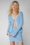 NastyGal Whipstitch Tie Front Cardigan thumbnail 1