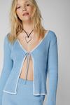 NastyGal Whipstitch Tie Front Cardigan thumbnail 3