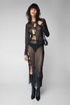 NastyGal Mesh Tie Front Cut Out Detail Top thumbnail 2