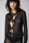 NastyGal Mesh Tie Front Cut Out Detail Top thumbnail 3