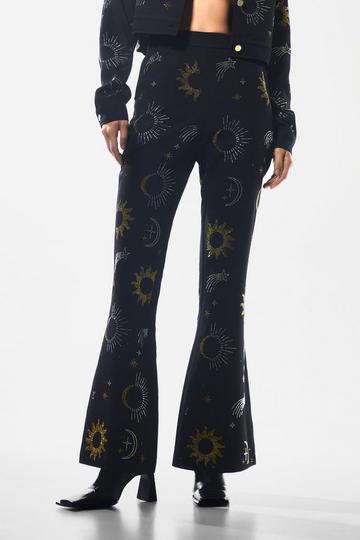 Premium Celestial Tailored Flare Pants black