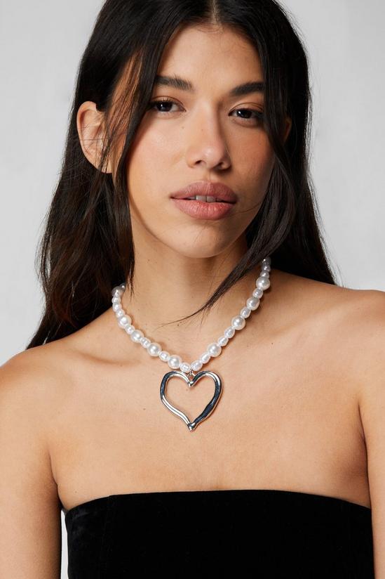 NastyGal Pearl Heart Necklace 2