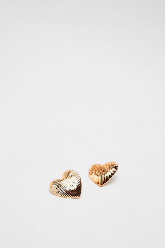 NastyGal Textured Heart Stud Earrings 3